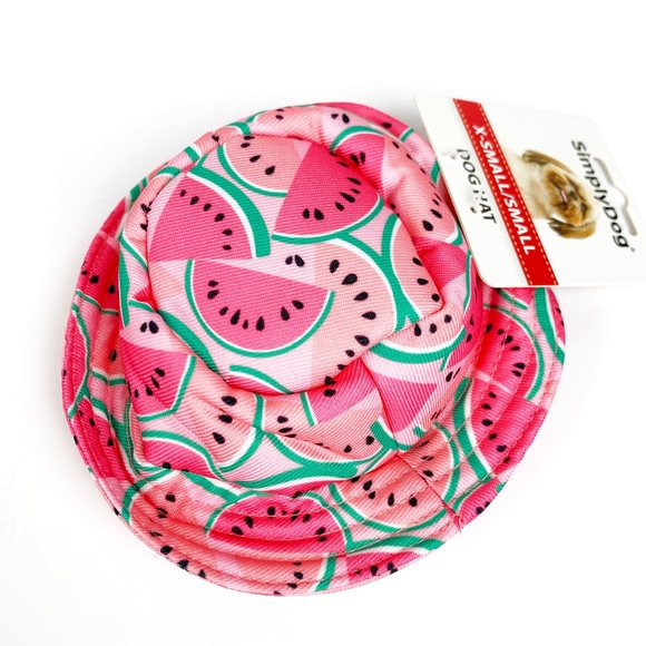 SimplyDog Sun Hat XS/S Small Dogs Cat Watermelon Costume Summer Doggie Cute Pink - Picture 5 of 8